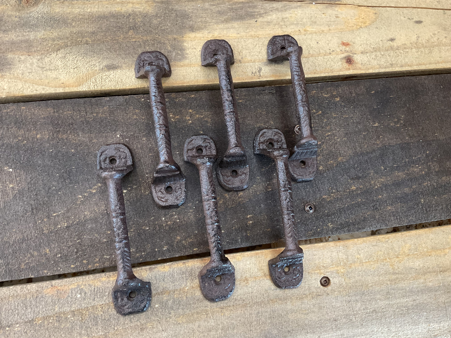Vintage Style Cast Iron Rustic Brown Gate/ Drawer Pulls