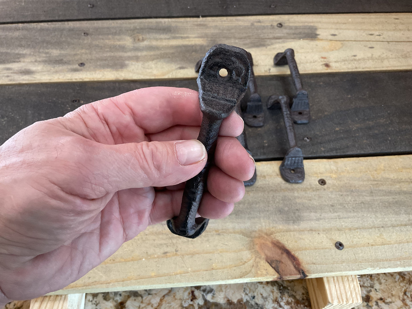 Vintage Style Cast Iron Rustic Brown Gate/ Drawer Pulls
