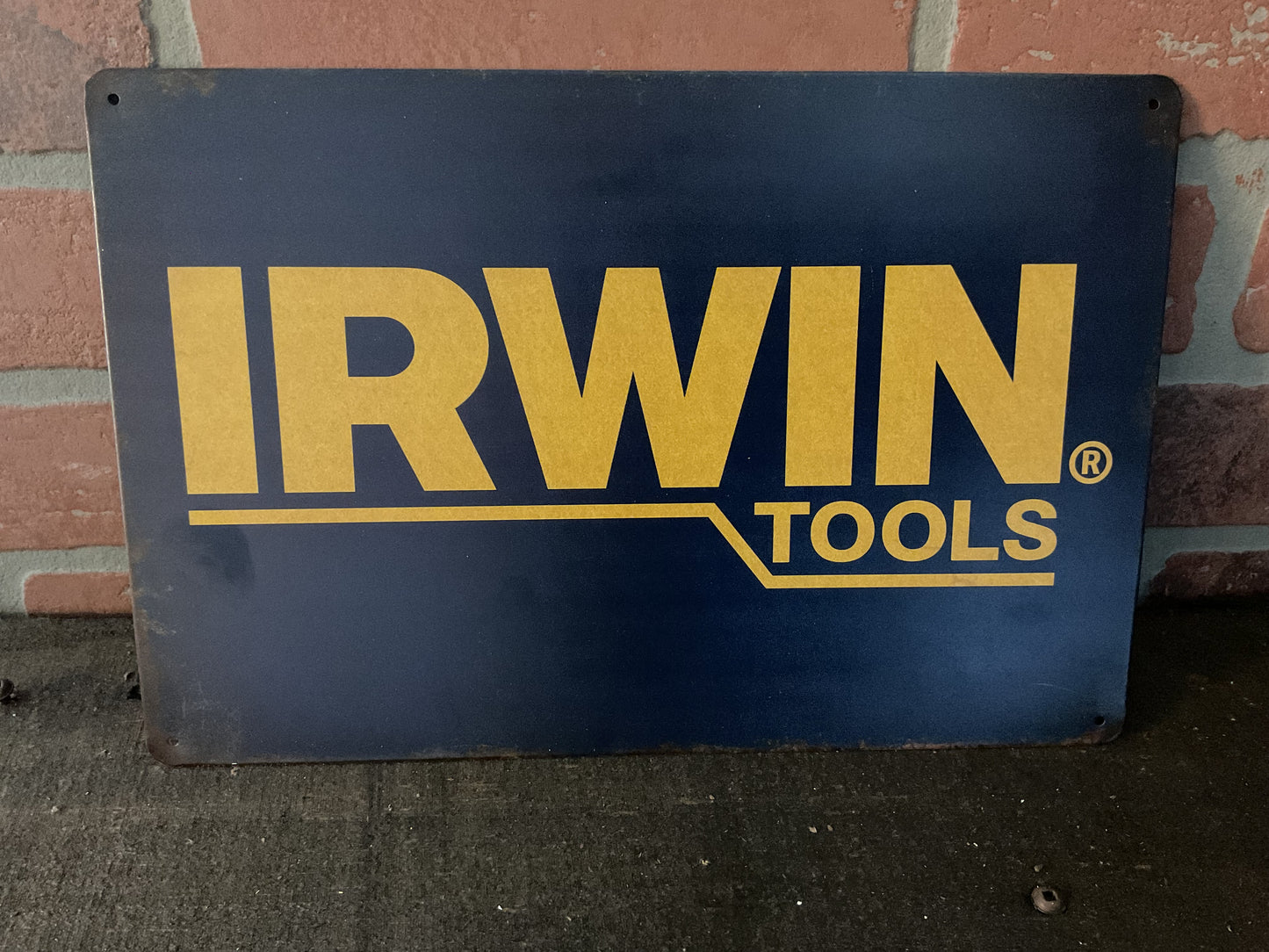 Vintage Patina Style 12"x8" Irwin Tools Sign Great for the Garage.