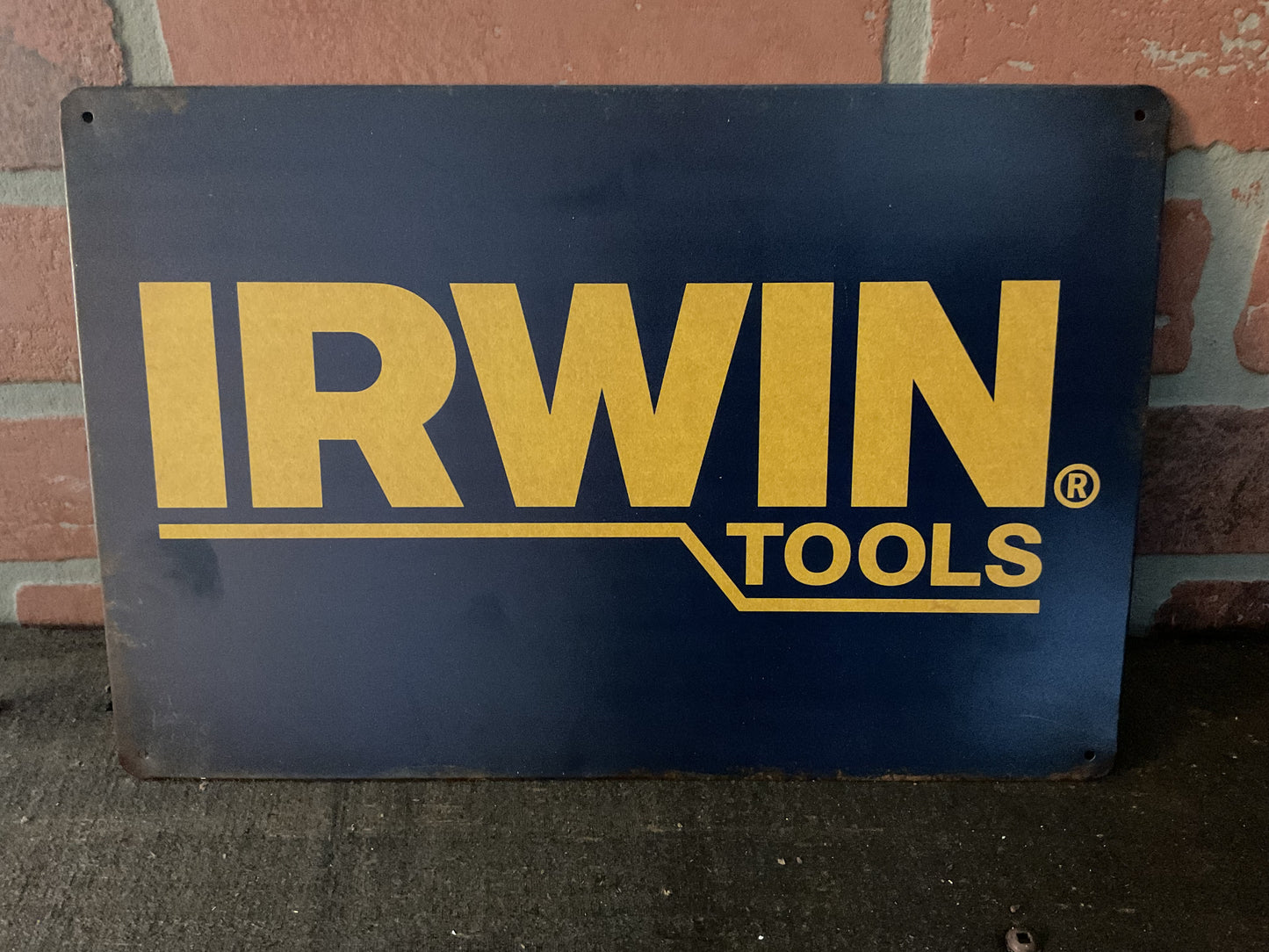 Vintage Patina Style 12"x8" Irwin Tools Sign Great for the Garage.
