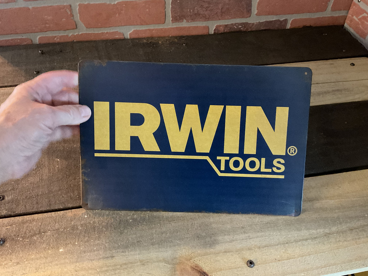 Vintage Patina Style 12"x8" Irwin Tools Sign Great for the Garage.