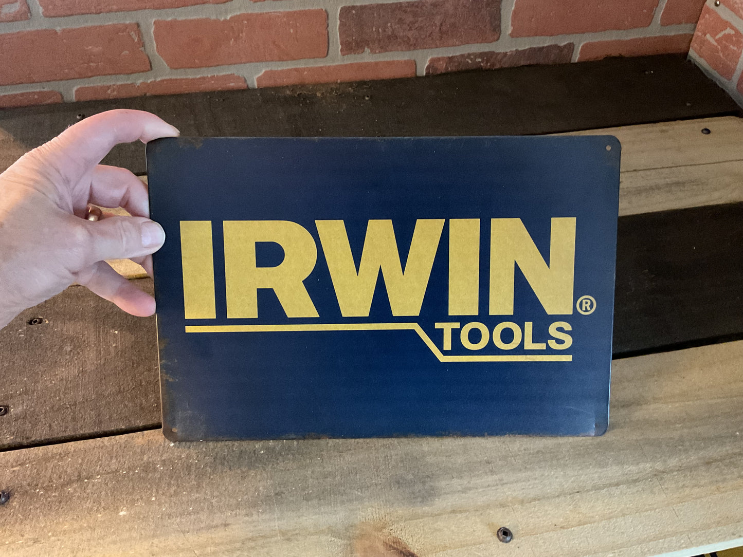 Vintage Patina Style 12"x8" Irwin Tools Sign Great for the Garage.