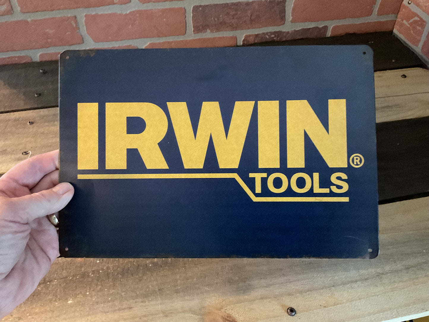 Vintage Patina Style 12"x8" Irwin Tools Sign Great for the Garage.