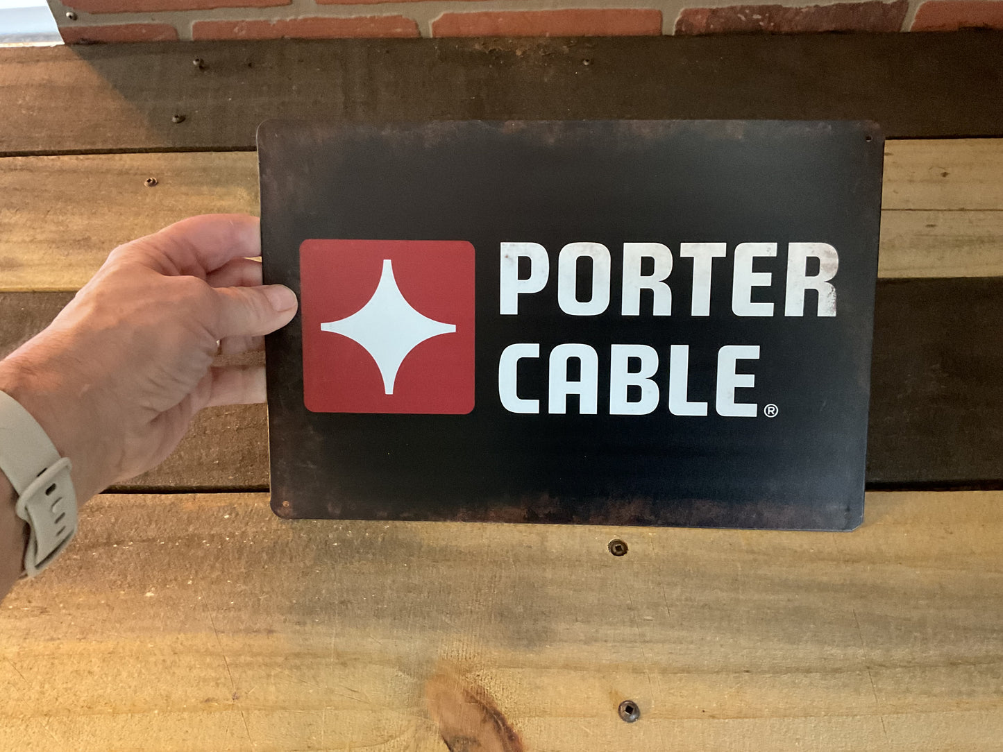 8"X12" Vintage Patina Style 12 Porta Cable Tools Advertising Sign