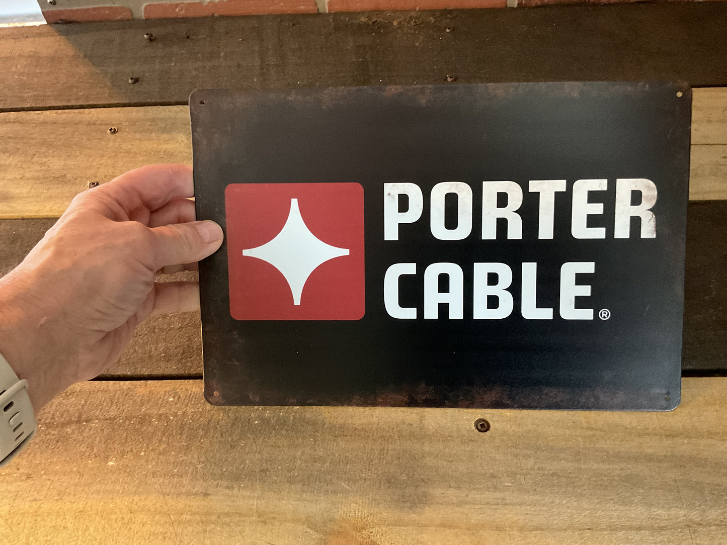 8"X12" Vintage Patina Style 12 Porta Cable Tools Advertising Sign