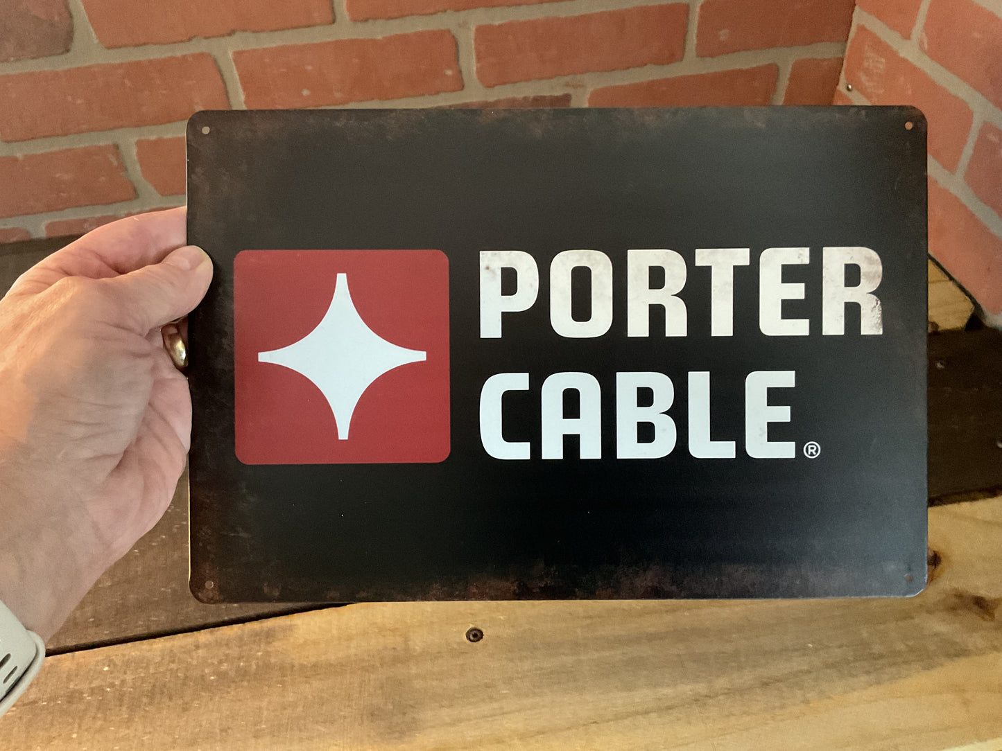 8"X12" Vintage Patina Style 12 Porta Cable Tools Advertising Sign