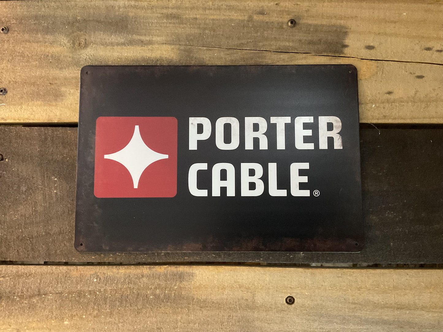 8"X12" Vintage Patina Style 12 Porta Cable Tools Advertising Sign