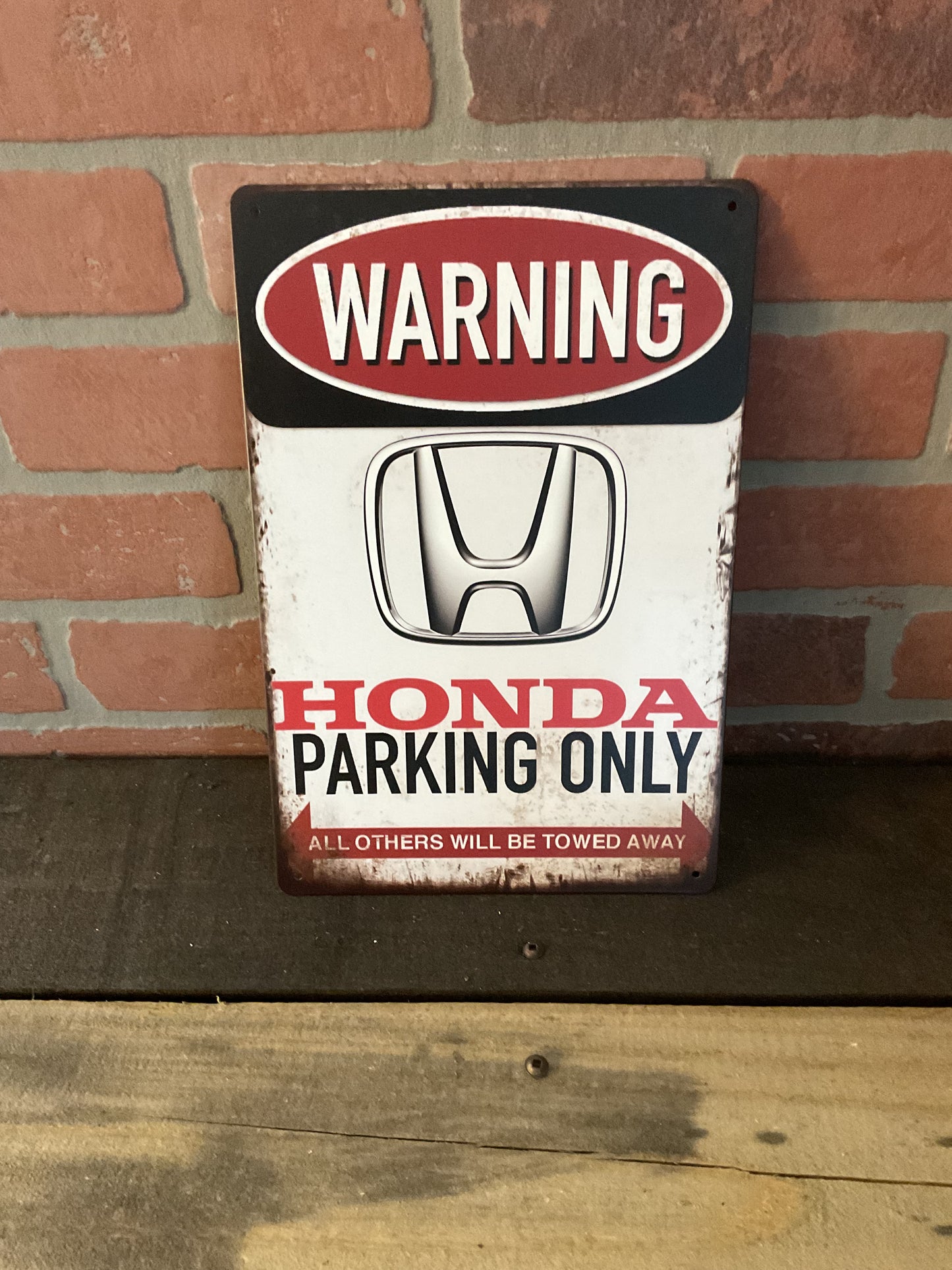 8"x12" Vintage Patina Style "Honda Parking Only" Sign