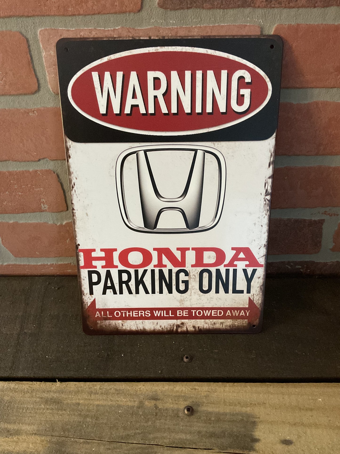 8"x12" Vintage Patina Style "Honda Parking Only" Sign