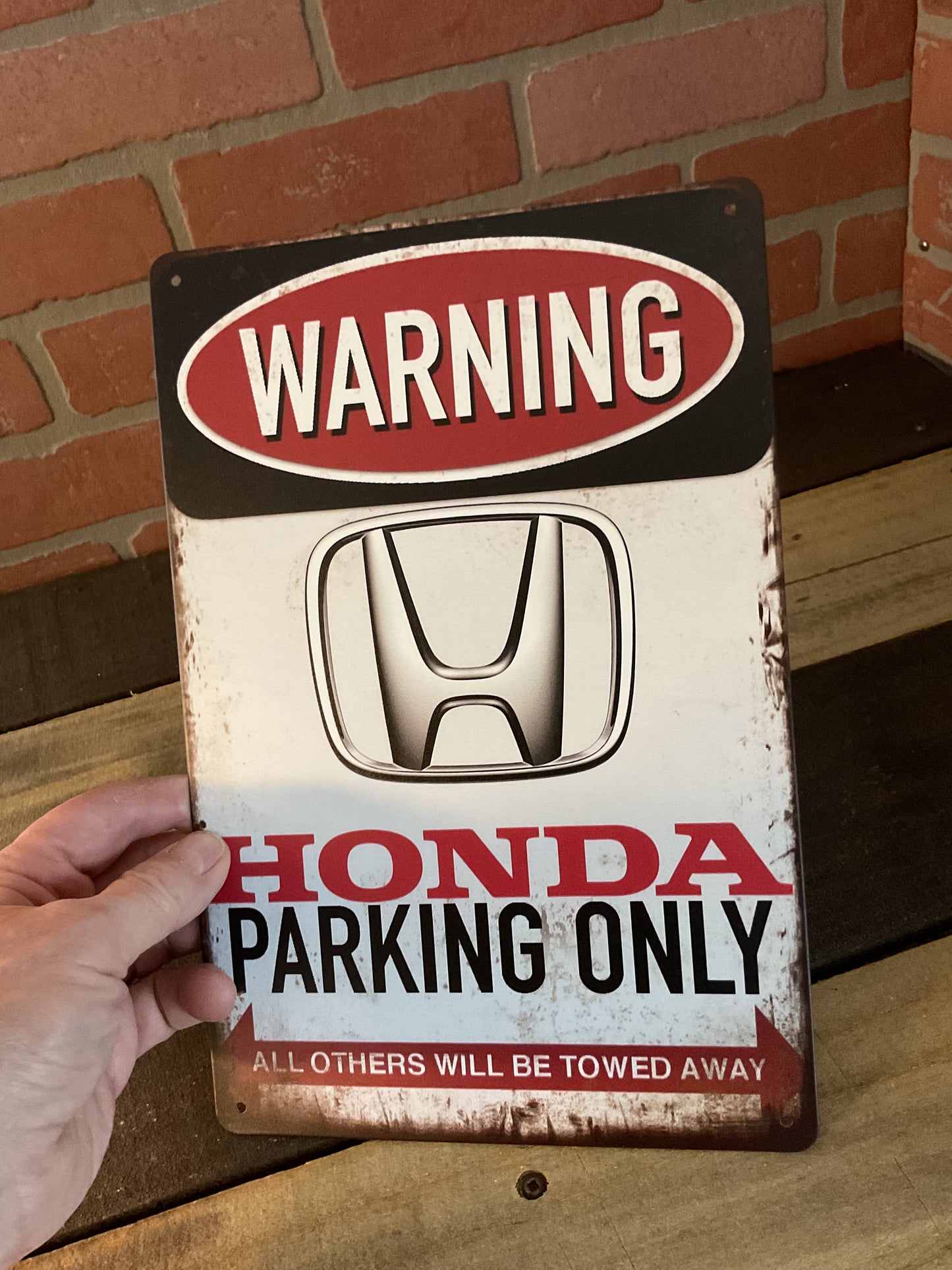 8"x12" Vintage Patina Style "Honda Parking Only" Sign
