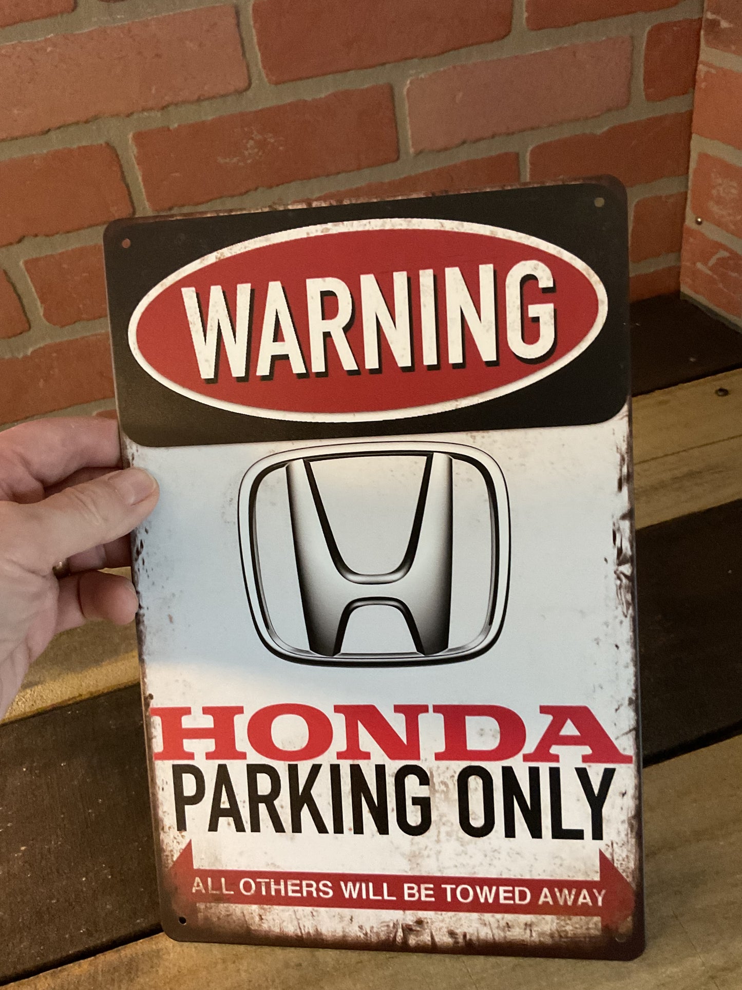 8"x12" Vintage Patina Style "Honda Parking Only" Sign