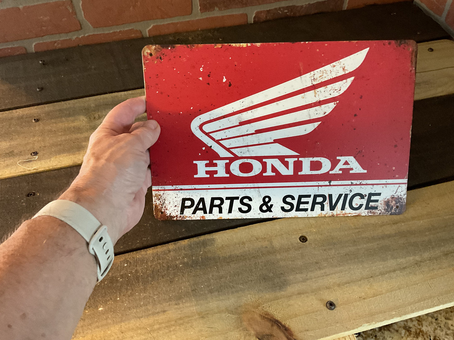 8"x10" Vintage Patina Style Honda "Parts and Service" Sign