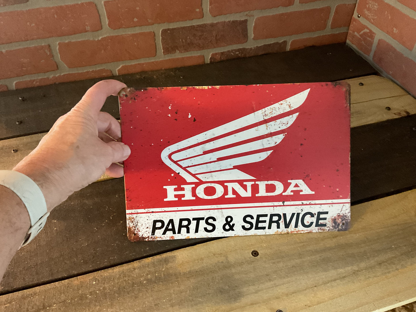 8"x10" Vintage Patina Style Honda "Parts and Service" Sign