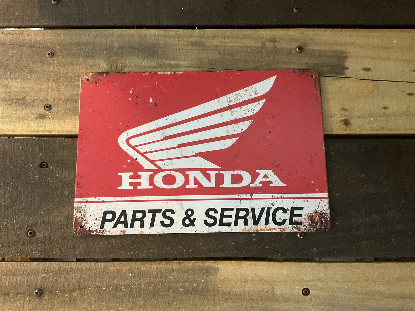8"x10" Vintage Patina Style Honda "Parts and Service" Sign