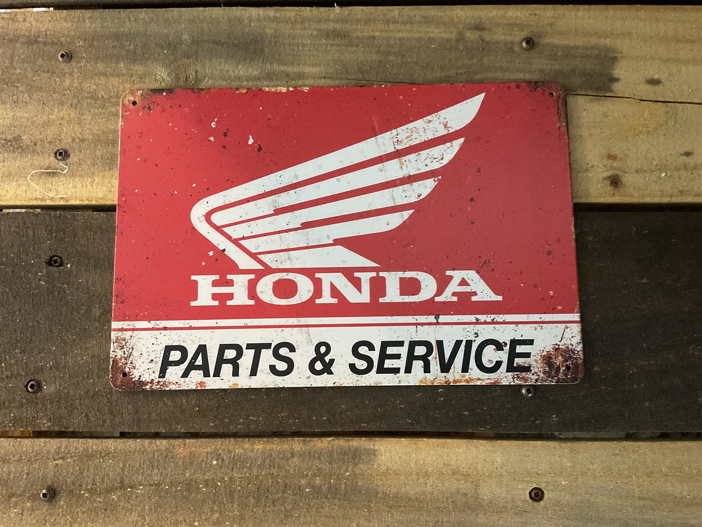 8"x10" Vintage Patina Style Honda "Parts and Service" Sign