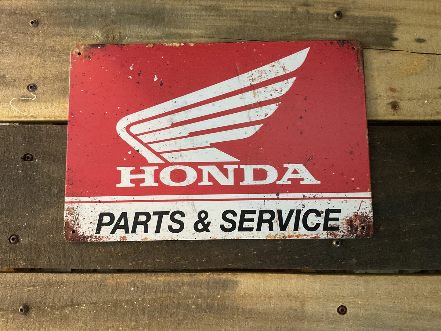 8"x10" Vintage Patina Style Honda "Parts and Service" Sign