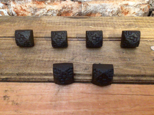 Set of 6 1" Square Decorative Cast Iron Accent Knobs Great for all your Projects