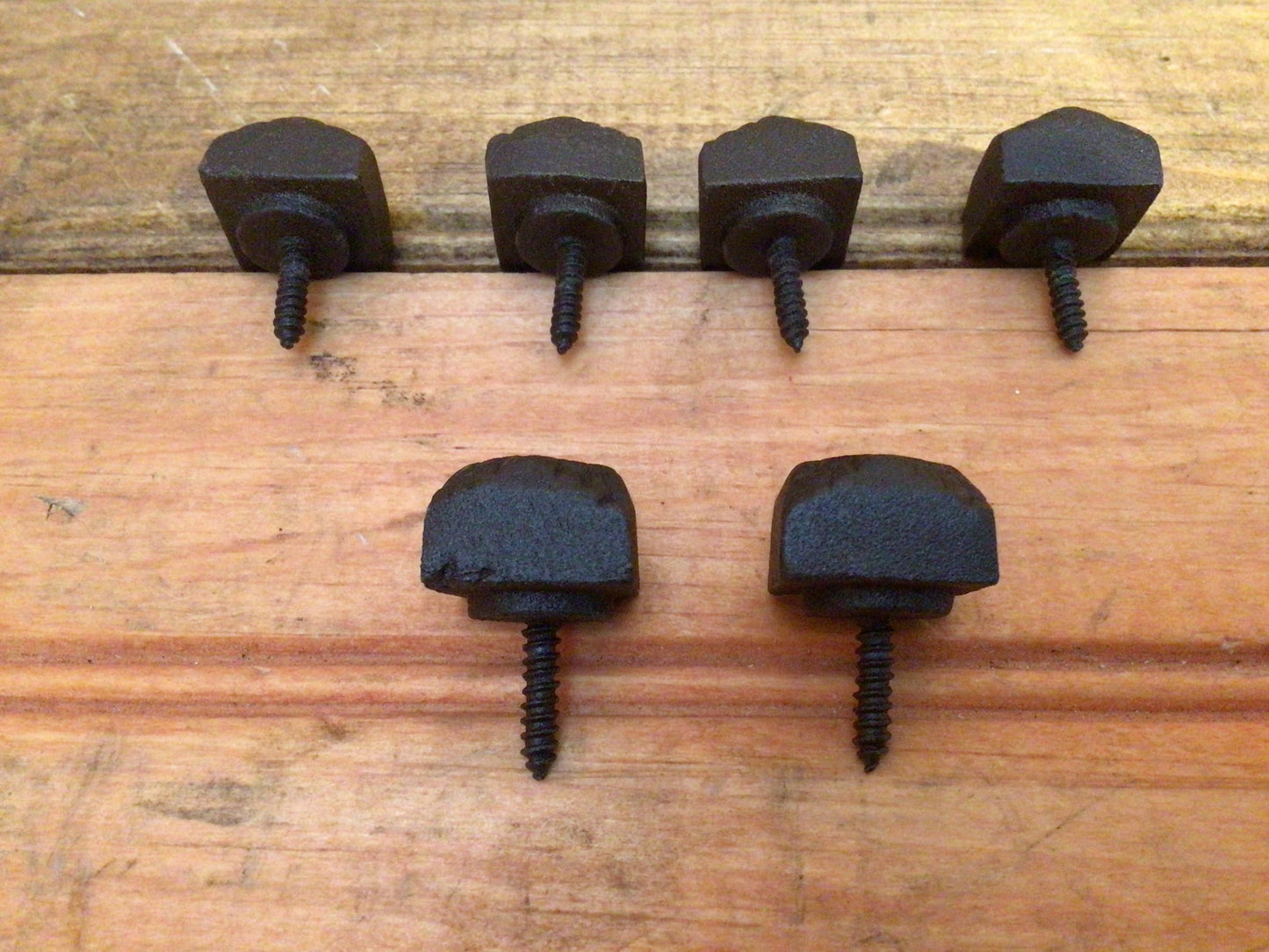 Set of 6 1" Square Decorative Cast Iron Accent Knobs Great for all your Projects