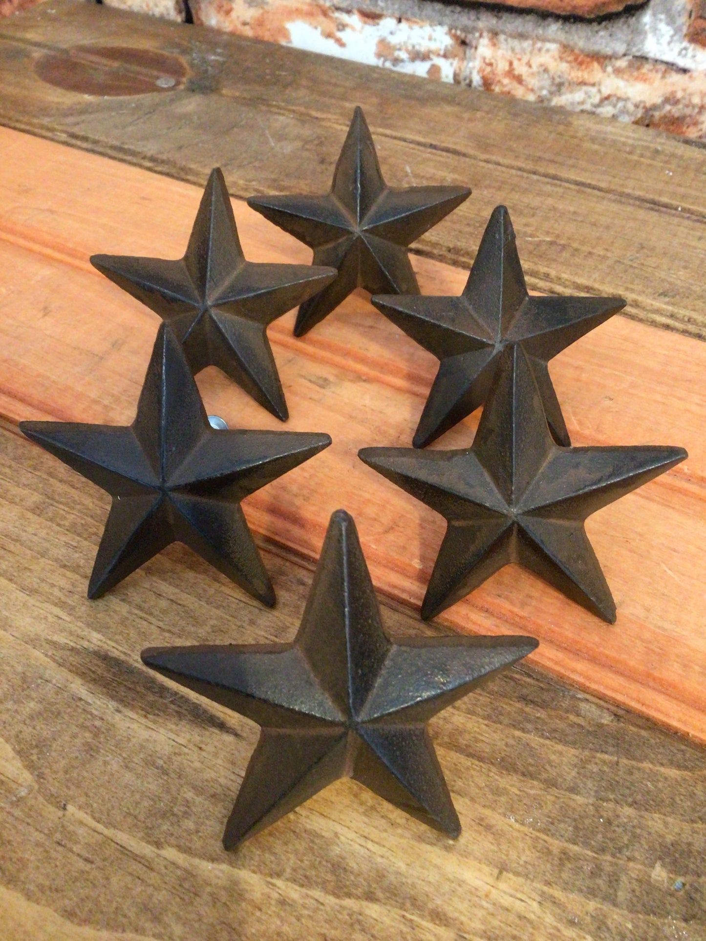 Set of 6 Rustic Style Cast Iron Star Shaped Cabinet/ Drawer Pulls