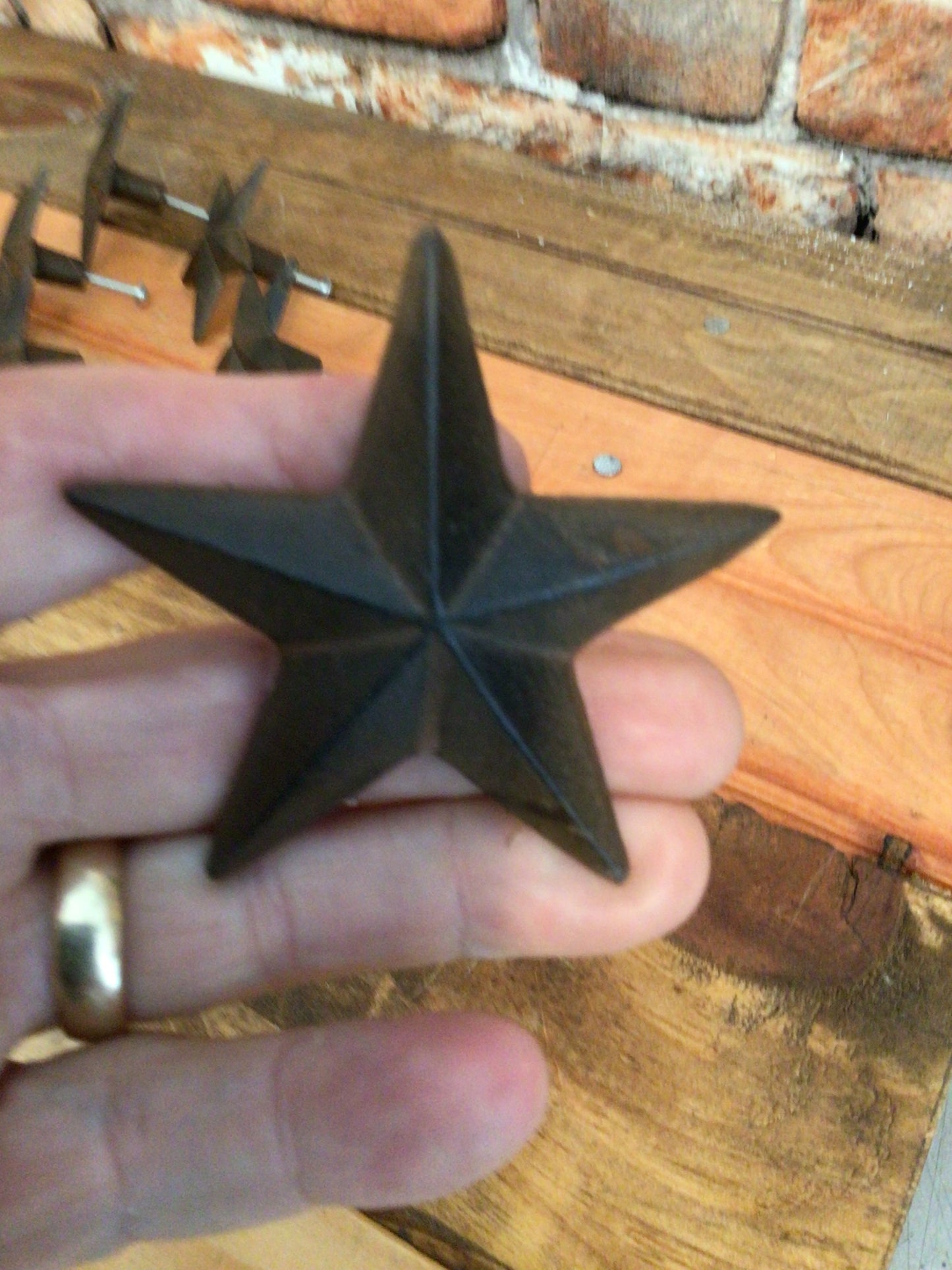 Set of 6 Rustic Style Cast Iron Star Shaped Cabinet/ Drawer Pulls