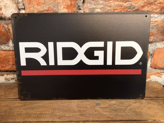 "12"x8" Vintage Style RIDGID Tools Advertising Sign.