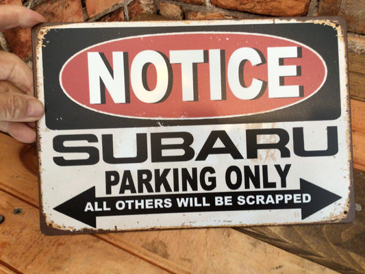 12"x8" Vintage Style "Subaru Parking Only" Sign Makes a Great Gift!