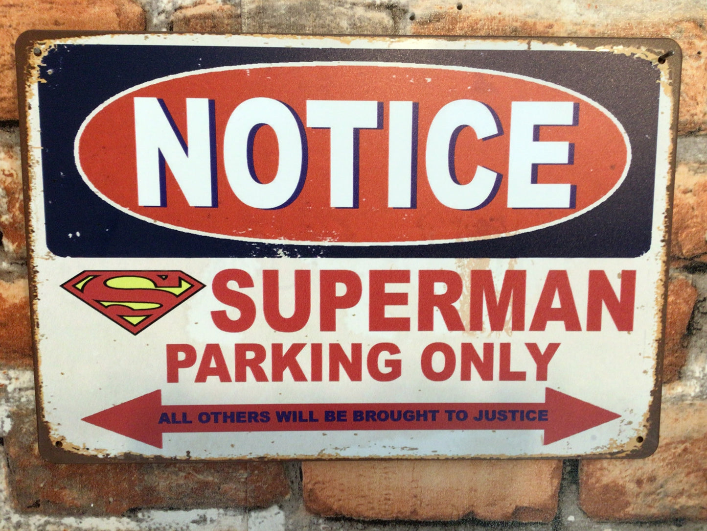 12"x8" Vintage Style "Superman Parking Only" Sign Makes a Great Gift!