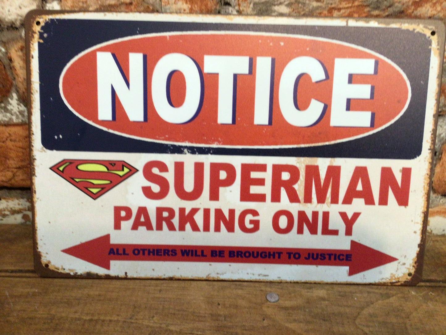 12"x8" Vintage Style "Superman Parking Only" Sign Makes a Great Gift!