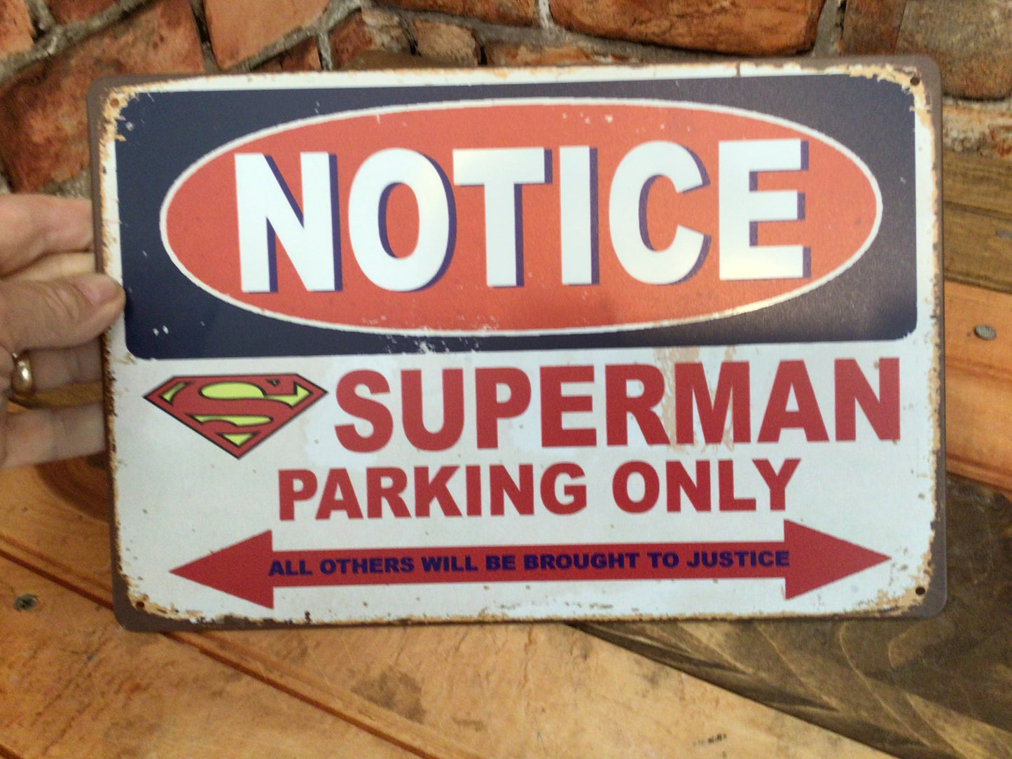 12"x8" Vintage Style "Superman Parking Only" Sign Makes a Great Gift!
