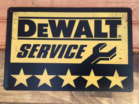 12"x 8" Vintage Style "DeWalt Service" Advertising Sign