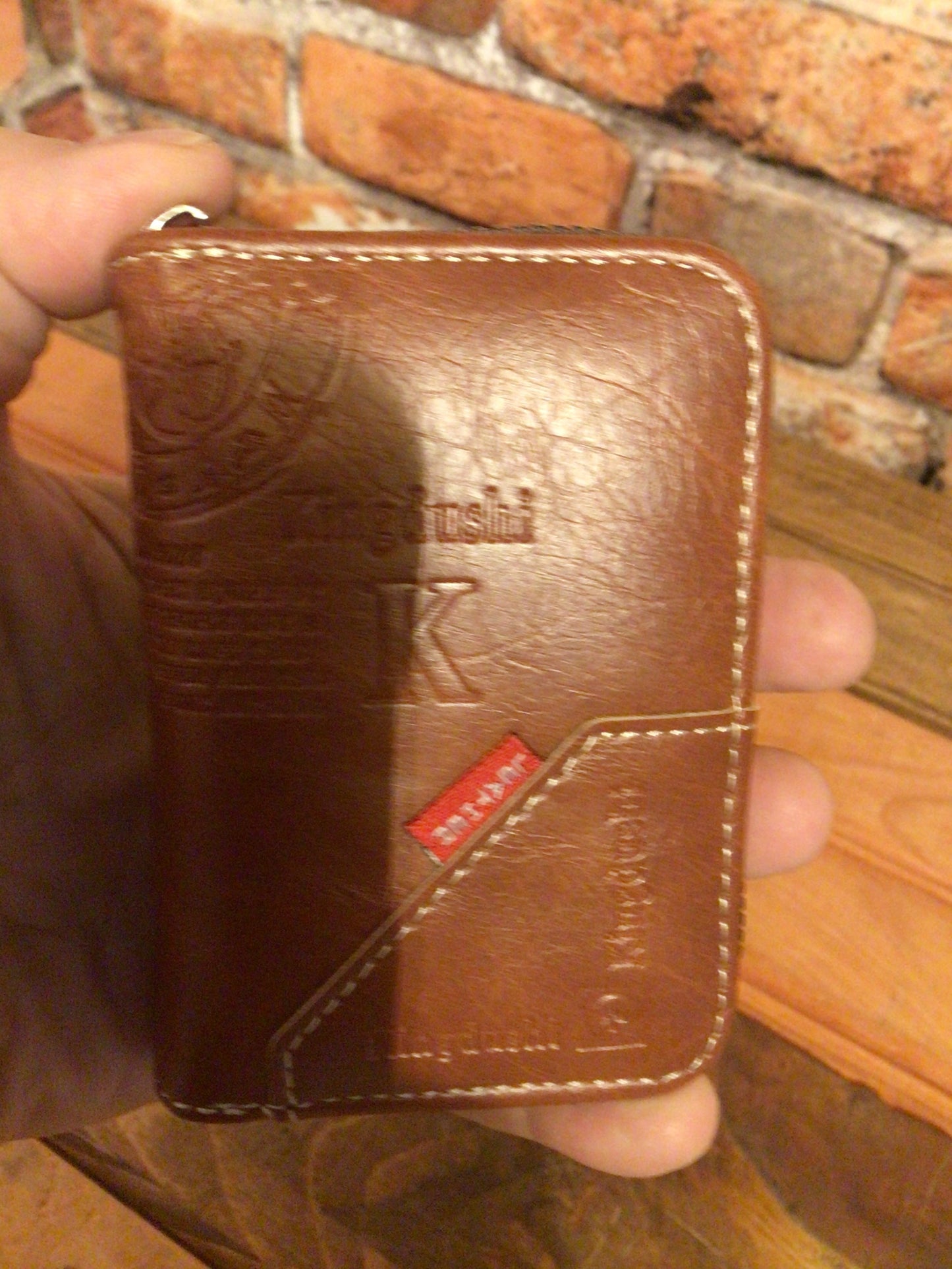 Smaller All Brown "Easy Fit" Leather Wallet W/ 9 Credit Card Slots &Coin Pouch