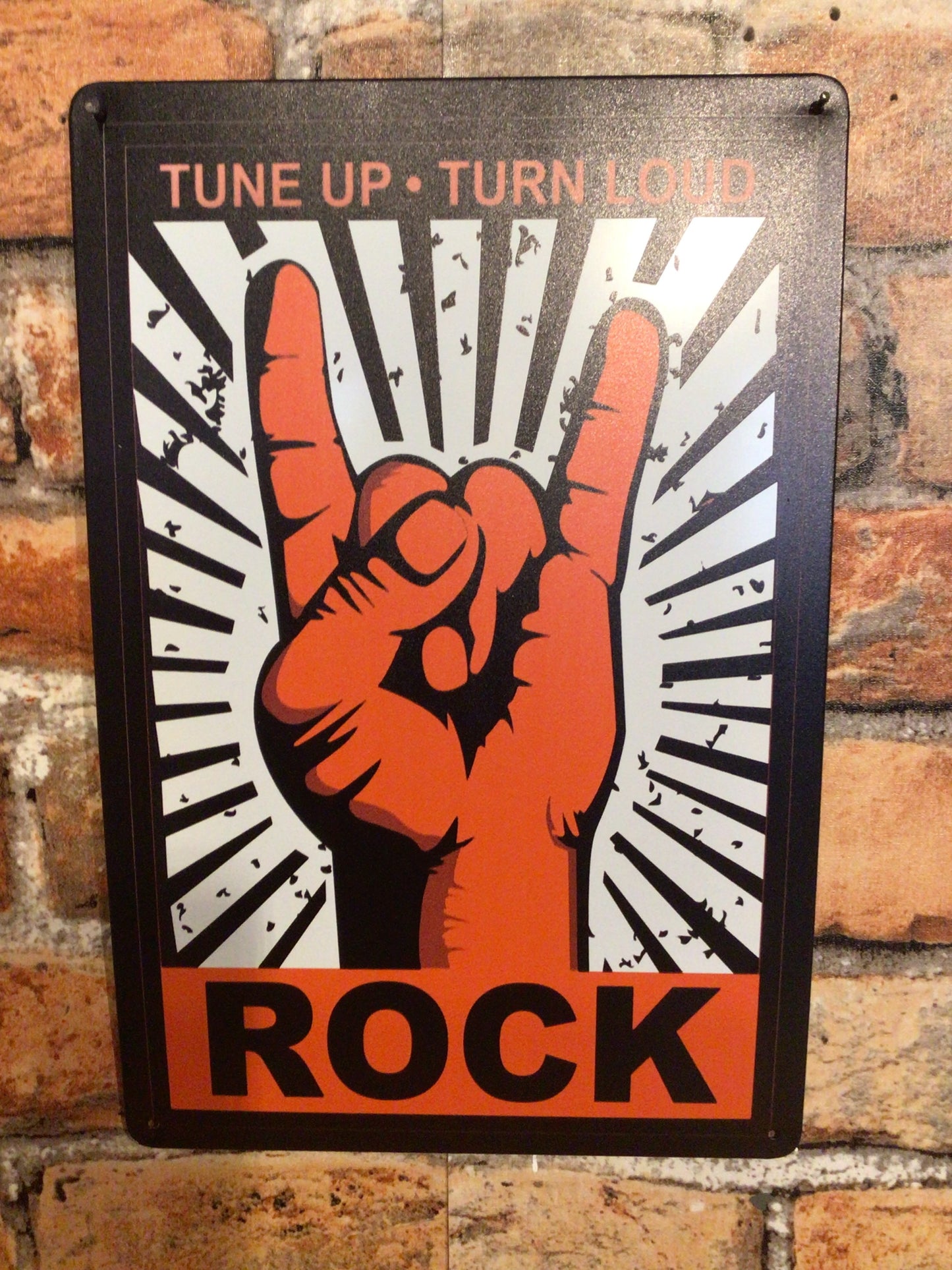8"x12" "Tune up" "Turn Loud" ROCK Sign. Makes a Great Gift!