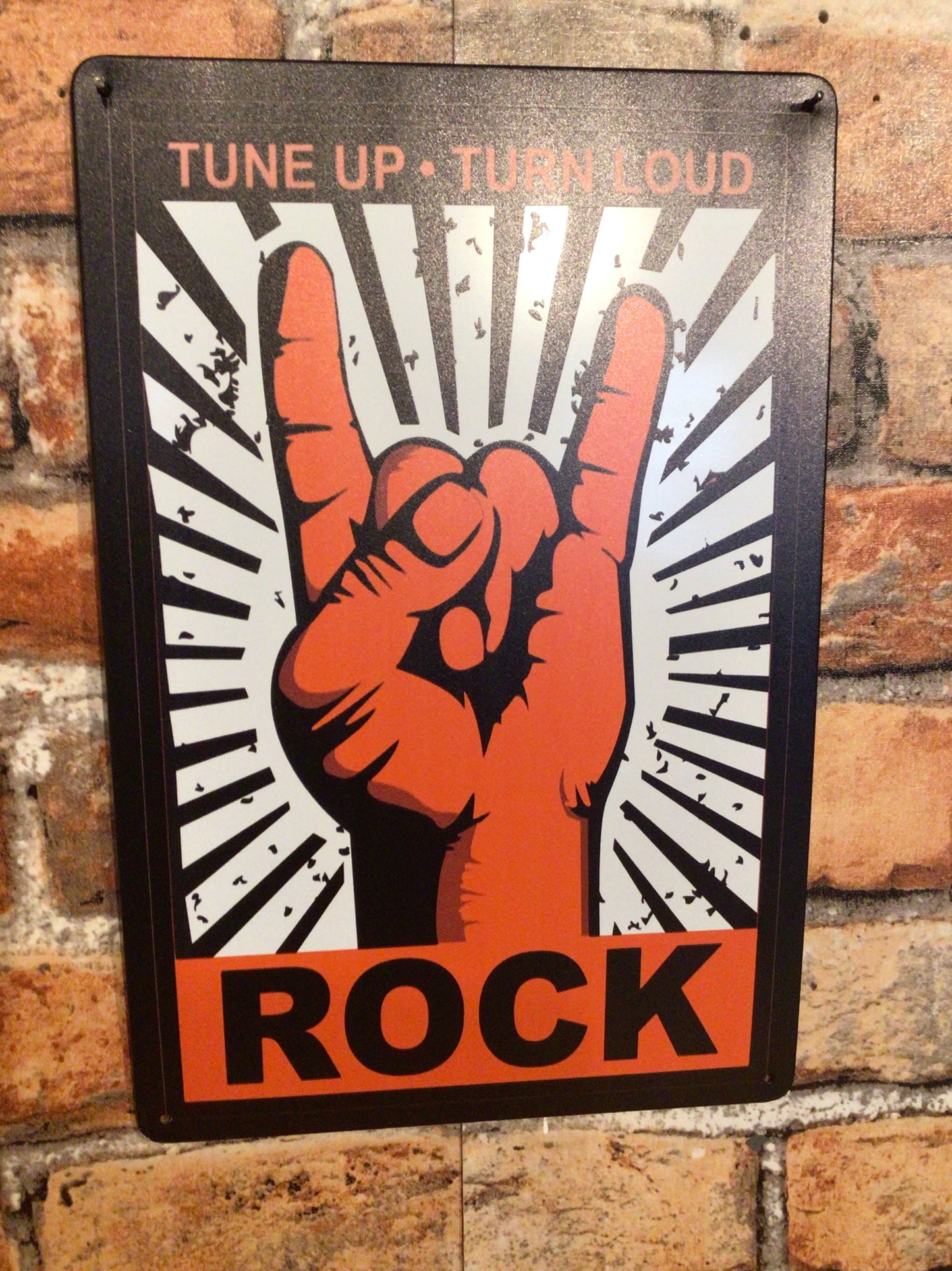 8"x12" "Tune up" "Turn Loud" ROCK Sign. Makes a Great Gift!
