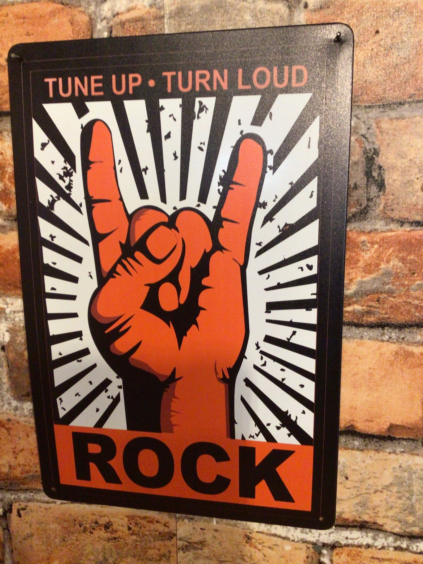 8"x12" "Tune up" "Turn Loud" ROCK Sign. Makes a Great Gift!