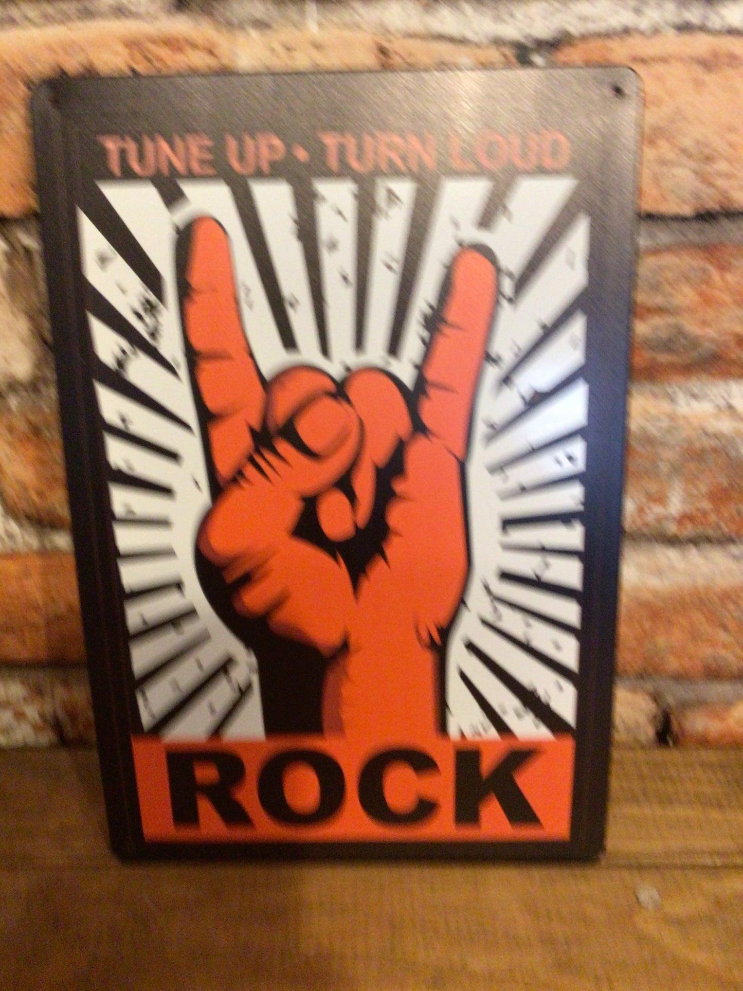 8"x12" "Tune up" "Turn Loud" ROCK Sign. Makes a Great Gift!