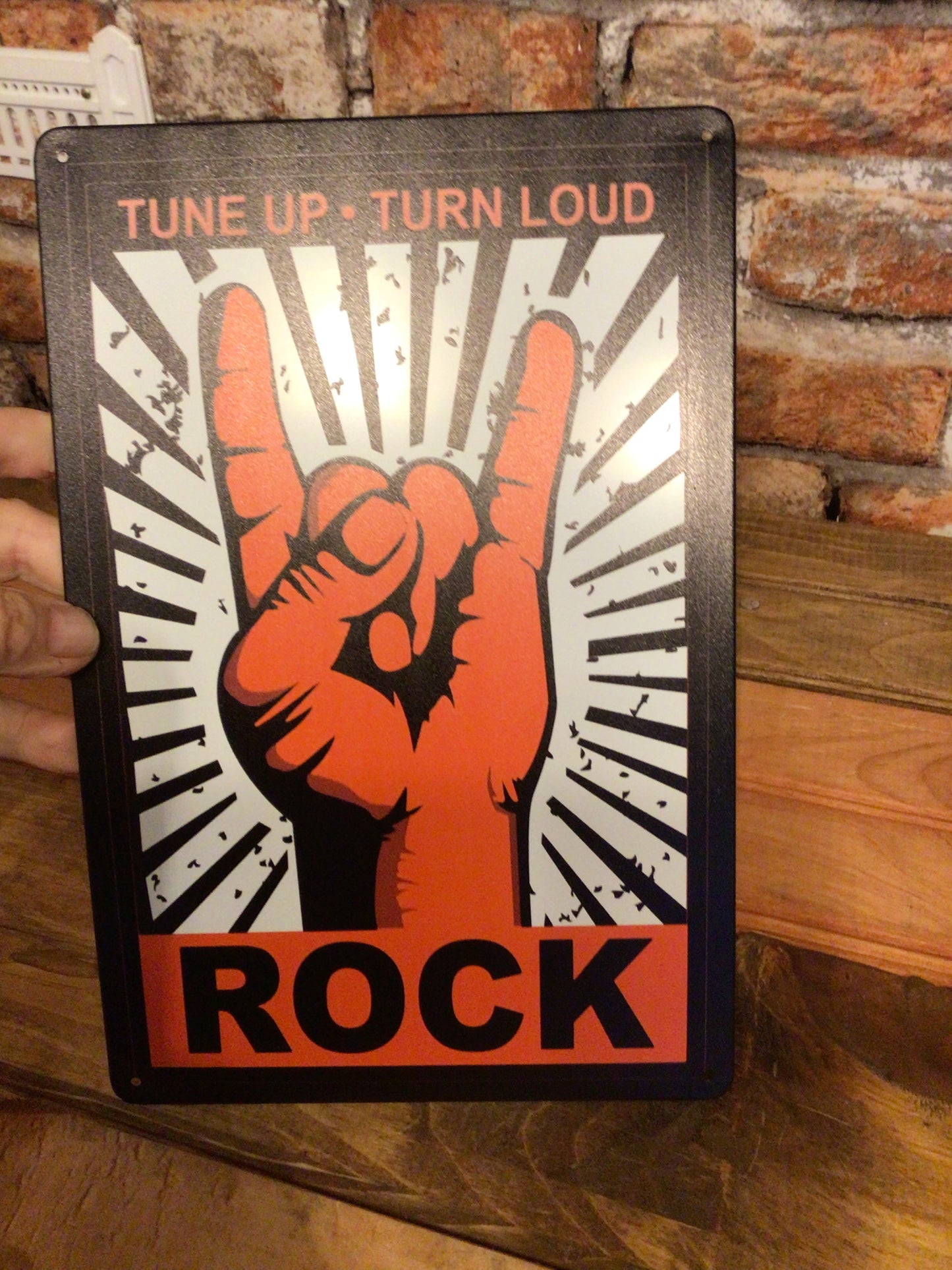 8"x12" "Tune up" "Turn Loud" ROCK Sign. Makes a Great Gift!