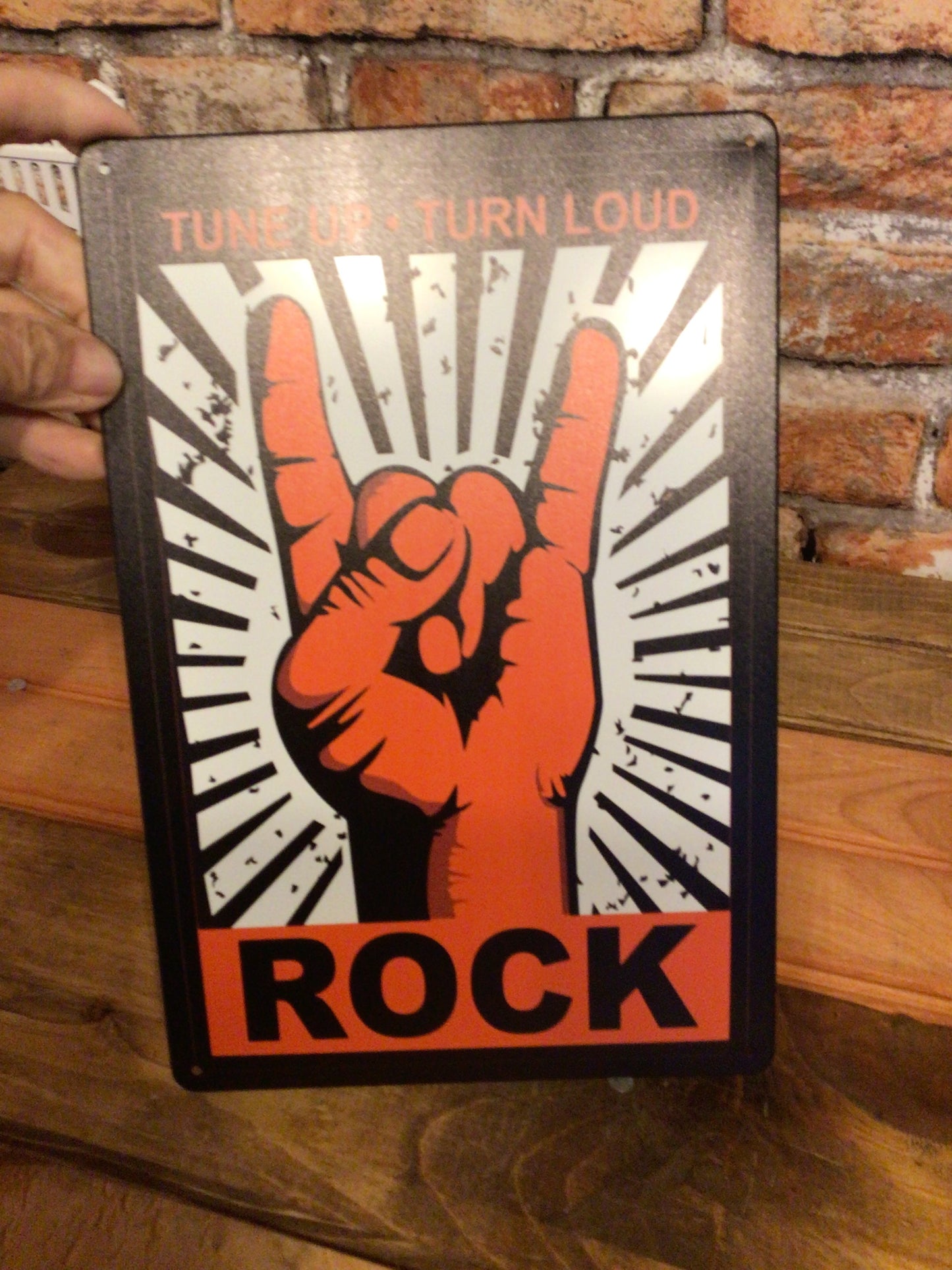 8"x12" "Tune up" "Turn Loud" ROCK Sign. Makes a Great Gift!