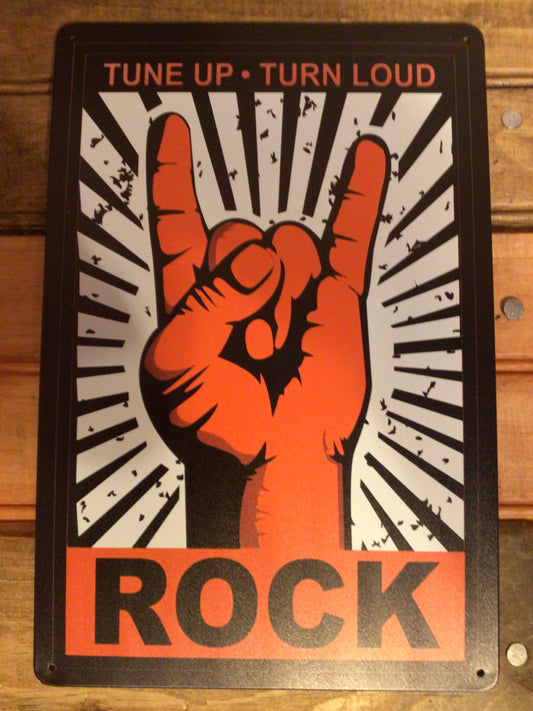 8"x12" "Tune up" "Turn Loud" ROCK Sign. Makes a Great Gift!