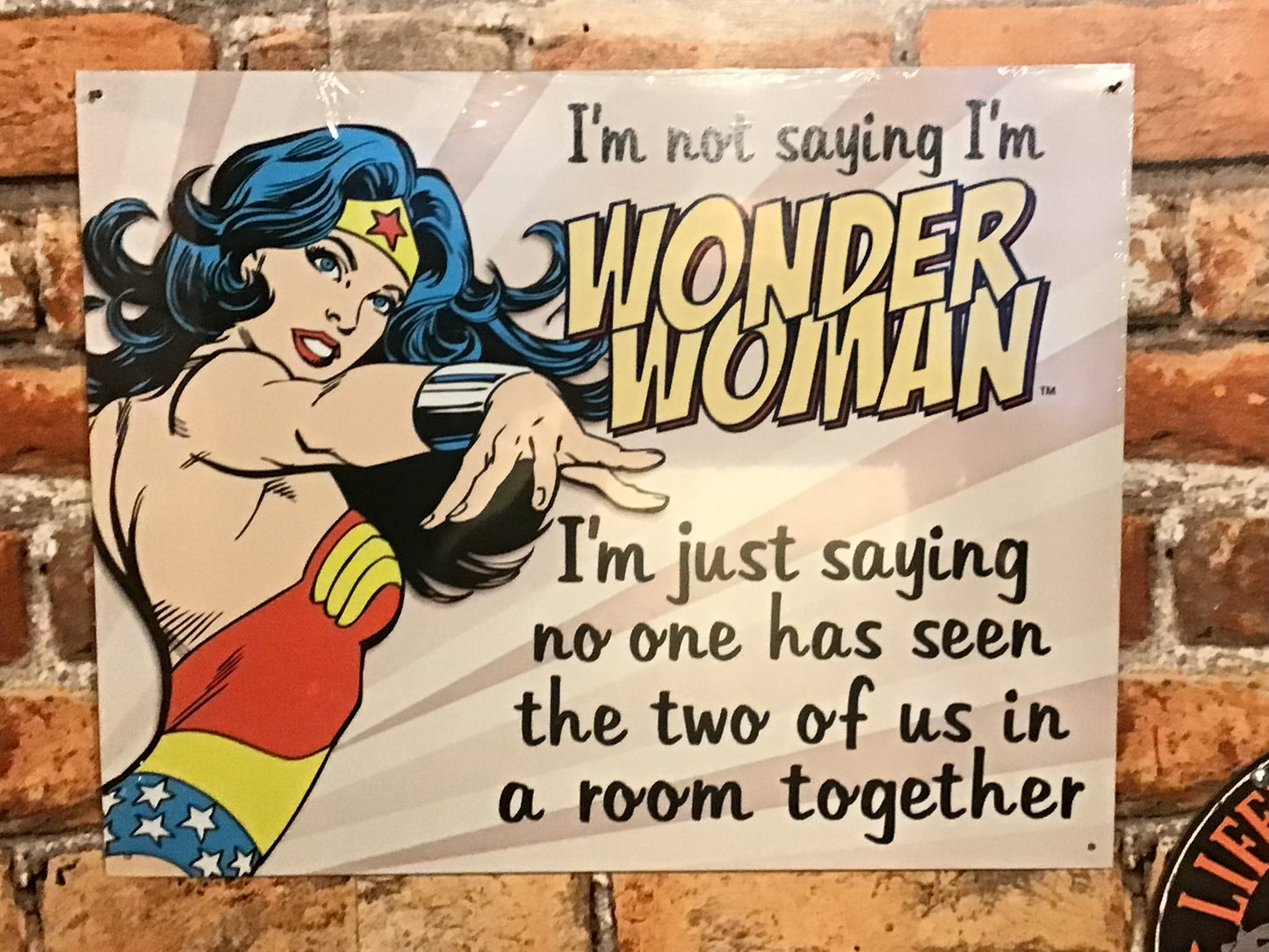 Large 16"x13" Vintage Style "I'm not saying I'm Wonder Women but..." Sign Gift!