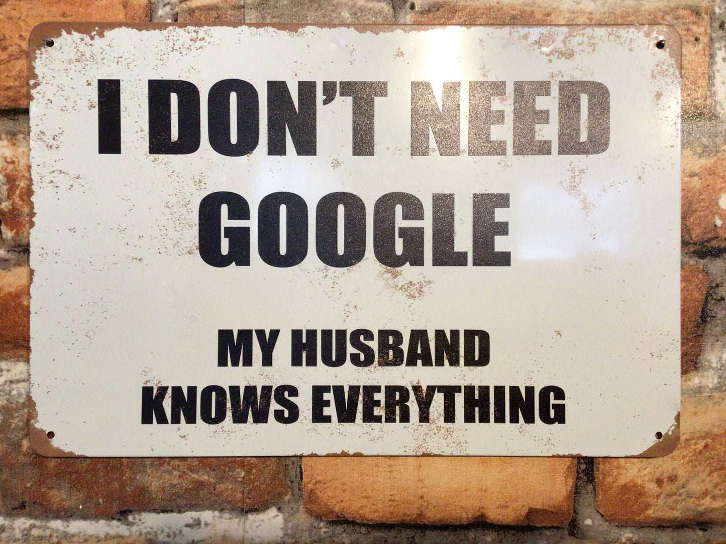 12"x8" Vintage Patina Style Sarcastic "I Don't Need Google" Sign A Funny Gift!