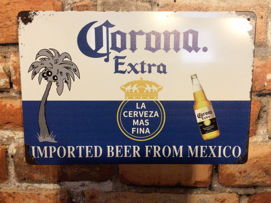 12"x8" Retro Style "Corona Extra" Beer Advertising Sign. Makes a Great Gift!