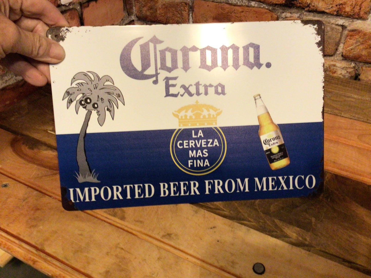 12"x8" Retro Style "Corona Extra" Beer Advertising Sign. Makes a Great Gift!