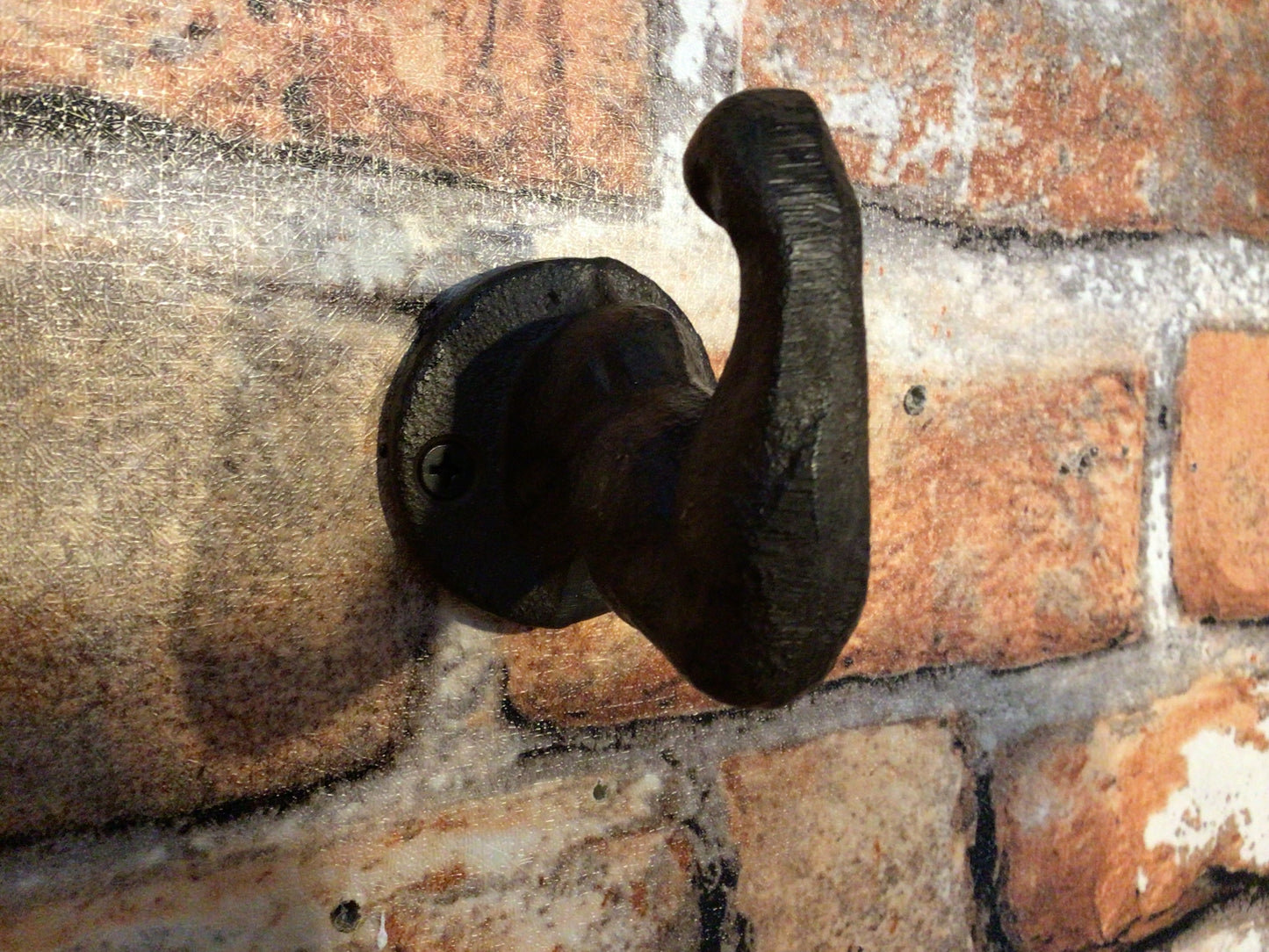 Set of 4 Brown Vintage Style Cast Iron "Muscle Man" Hooks w/ Screws Great Home