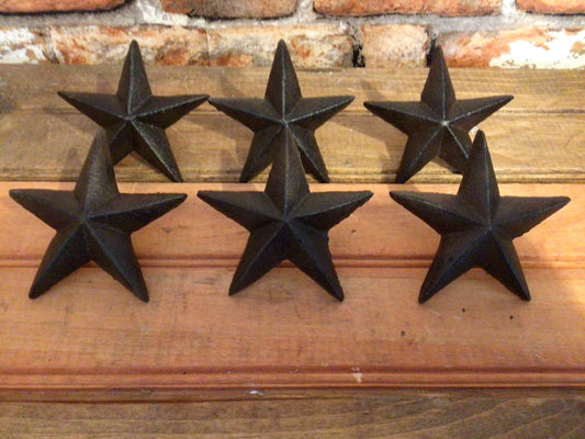 Set of 6 Large (3.5") Cast Iron Decorative Rustic Star Nails