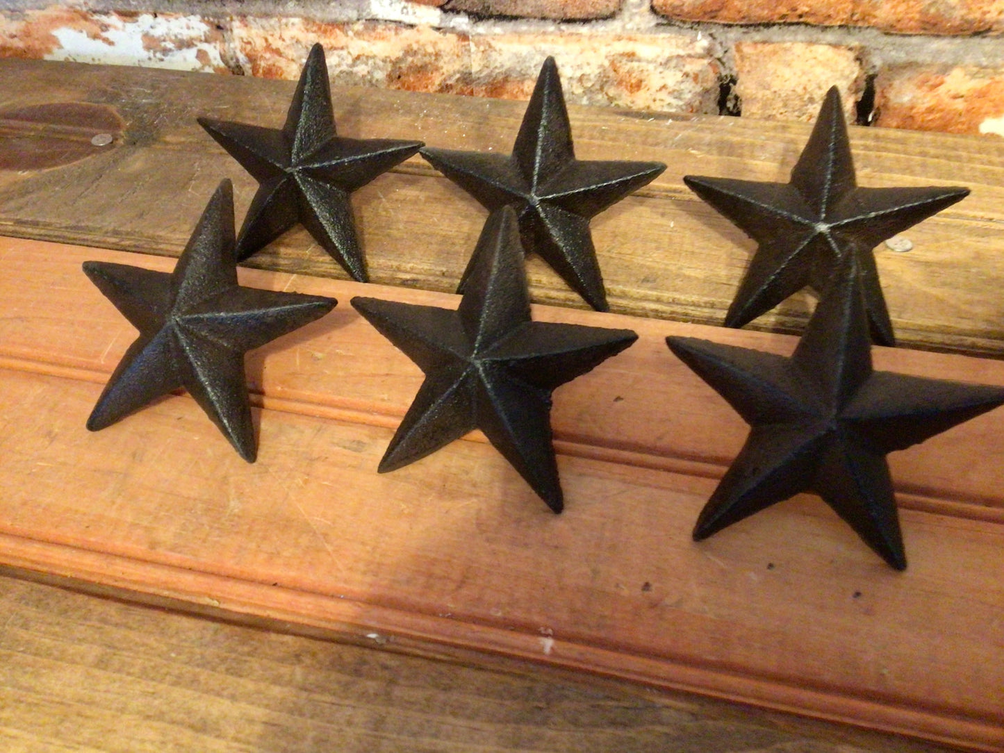 Set of 6 Large (3.5") Cast Iron Decorative Rustic Star Nails