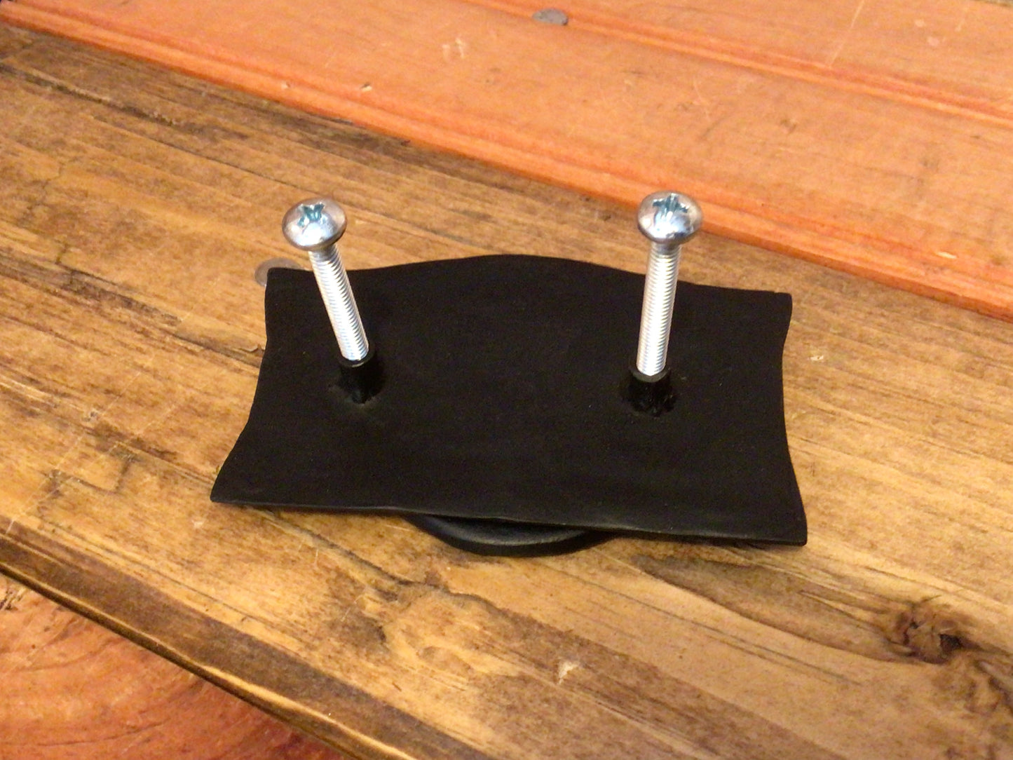 Set of 6 Black Powder Coated Rustic Drawer Pulls W/ Screws