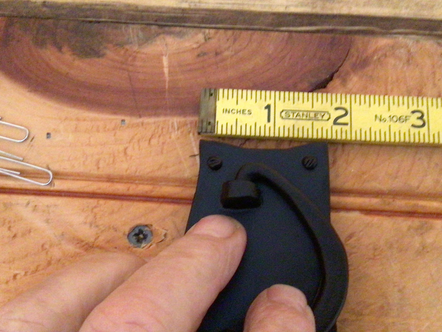 Set of 6 Black Powder Coated Rustic Drawer Pulls W/ Screws