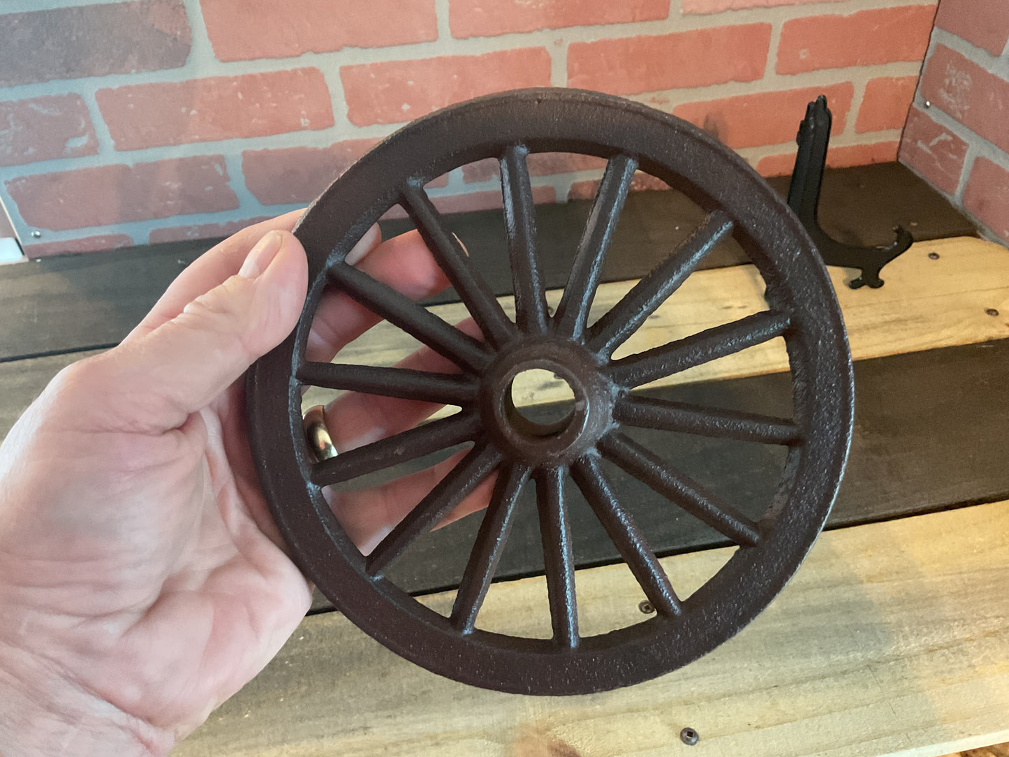 6" Rustic Style Cast Iron Wagon Wheel. Great Home Decor. Perfect New Home Gift!