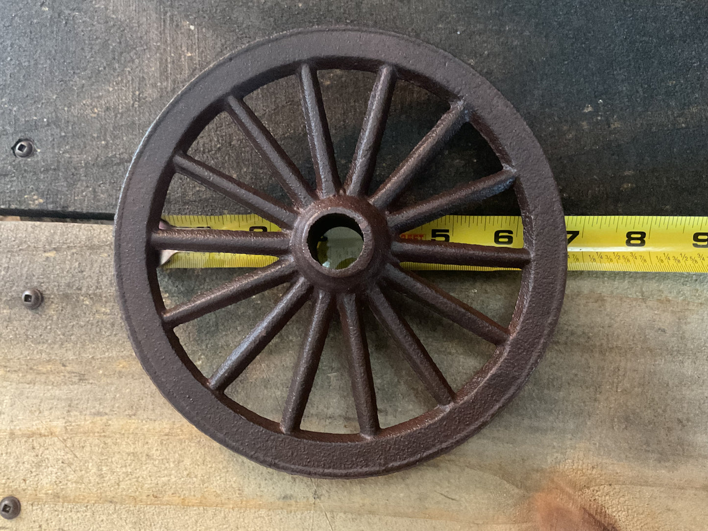6" Rustic Style Cast Iron Wagon Wheel. Great Home Decor. Perfect New Home Gift!