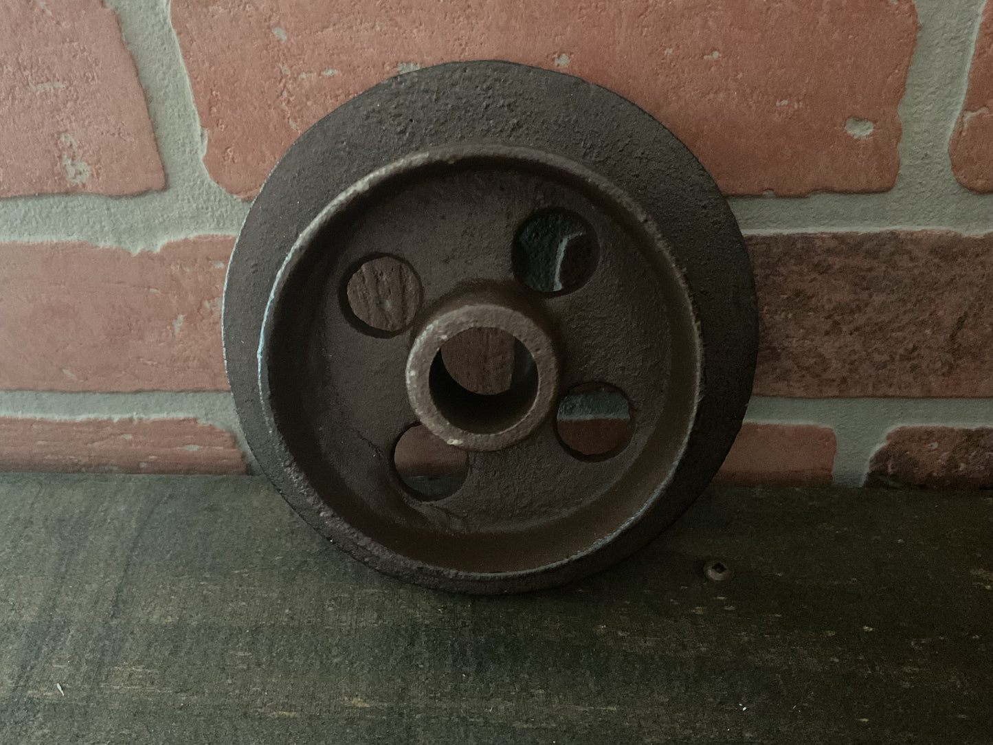 6" Cast Iron Rustic Style Train Wheel. Great Home Decor.
